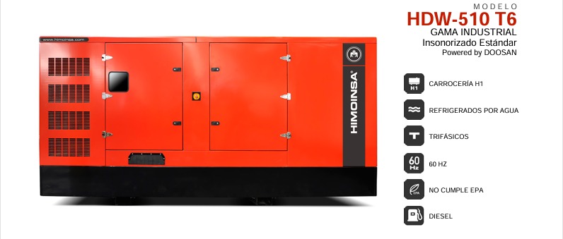 Planta de Luz Insonorizada HIMOINSA 416 kW (HDW-460 T6)