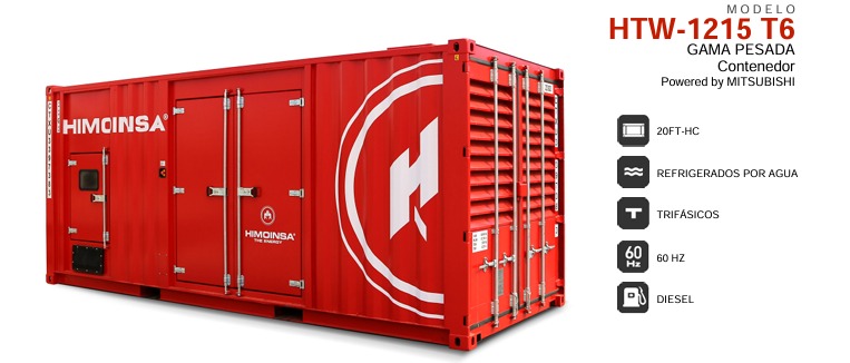 Generador en Contenedor HIMOINSA 1,080 kW (HTW-1215 T6)