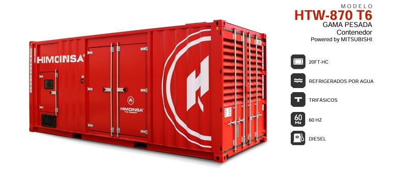 Generador en Contenedor HIMOINSA 770 kW (HTW-870 T6)